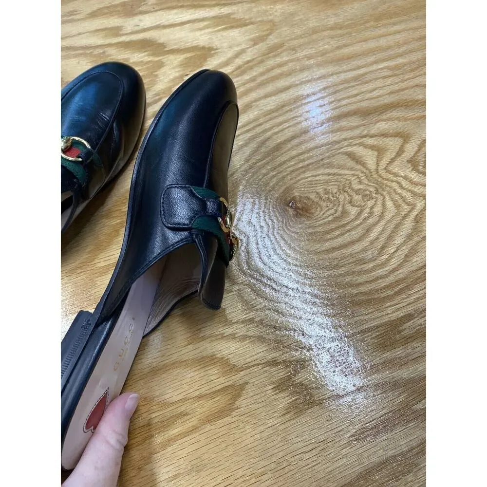 Gucci Princetown Slippers Women's 6.5 Black Leather Slip-On Walking Shoes L1 - Picture 13 of 15
